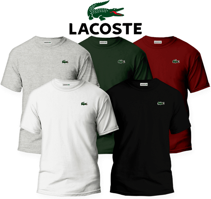 Kit 05 Camisas T-SHIRT Lacoste Premium Basica
